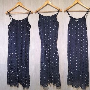 Old Navy , Navy Blue Polk Dot Maxi Dress, Size  Medium, euc